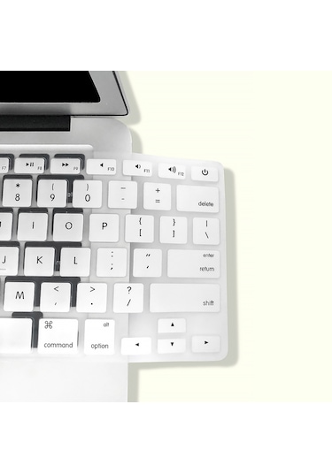 Geeksen Klavye Kılıfı Toz Geçirmez Klavye Koruyucu Film Book Air 13.3 İnç A1466/a1369 Beyaz İle Beyaz