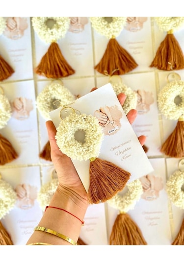 Makrome Anahtarlık Pofidik Halka Model 8 Adet