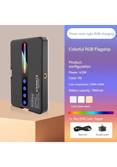 Gajeena M160 Yeni Uzun Tip Rgb Işık: 138 Led, 2700k-6500k Renk Sıcaklığı, %95+ Crı, 1800mah Pil Ve Klem İle Evrensel Işıklandırma Siyah