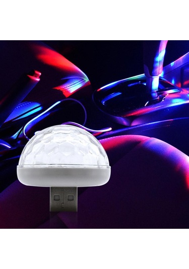 İç Mini Usb Gece Arabası Oto Dj Sahne Işığı Lambası Led Aydınlatma Atmosferi