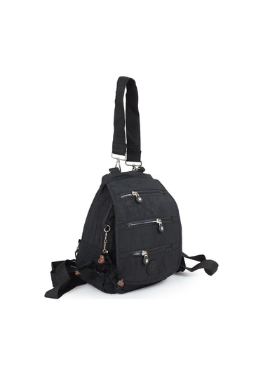 Küçük Boy Krinkıl/klinkır Su Geçirmez Çok Gözlü Uzun Askı Günlük El Omuz Ve Sırt Çantası Siyah 13-5a Siyah