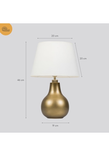 Vera Krem Başlıklı Eskitme Gold Modern Abajur Eskitme Altın