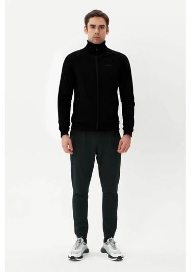 Exuma Erkek Siyah Tam Fermuarlı Sweatshirt 2419002 Siyah