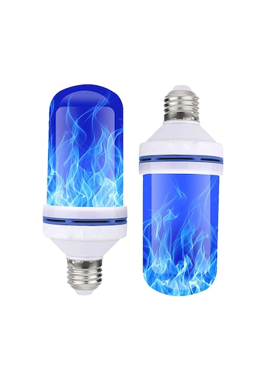 Teltree E27 Mavi Led Alev Lambası - Dinamik Yangın Efekti - Kütle Çekimi Kontrolü - Ev Dekorasyonu Işığı