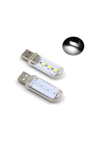 3 LED Beyaz Işık Taşınabilir Mini USB Led Lamba  5730 SMD St Kamp Beyaz