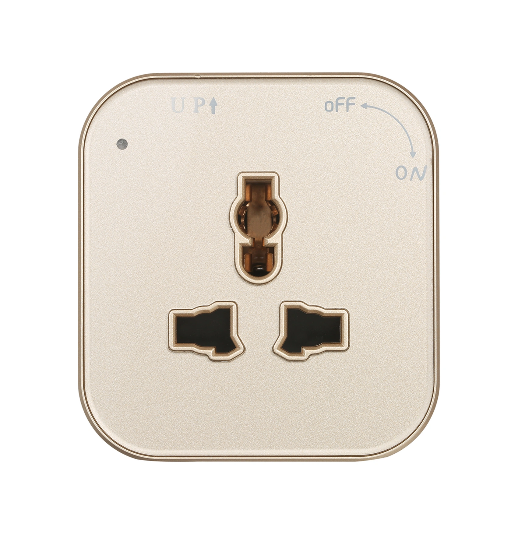 Youtek Altın Renkli Akrilik Uçaklı Tabanlı 3-pin Evrensel Tak Adaptörü - Kaydırılabilir Elektrik Rayı Uyumlu, Kolay Kurulum, Ev/ofis Kullanıma Uygun Altın