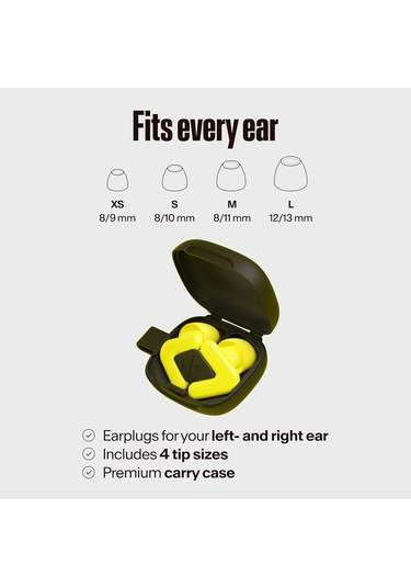 Tune Hifi Konser Kulak Tıkaçları, 19 Db Net Ses Koruması, Sarı