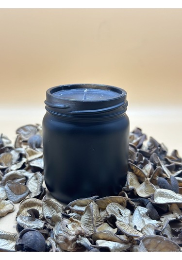 Siyah Renk Lavanta Kokulu Soya Mum 210 Cc 1 Adet - Renkli Kavanozda Mum 1 Adet Siyah