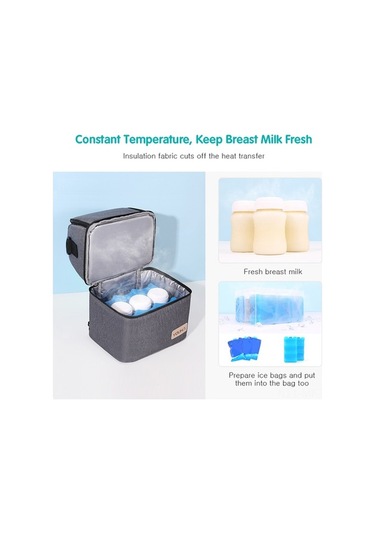 Novahub Mufunye Bebek Çantası - Büyük Kapasiteli, Termal Yalıtımlı, Sırt Ve Omuz Askılı, Gri Model Gri