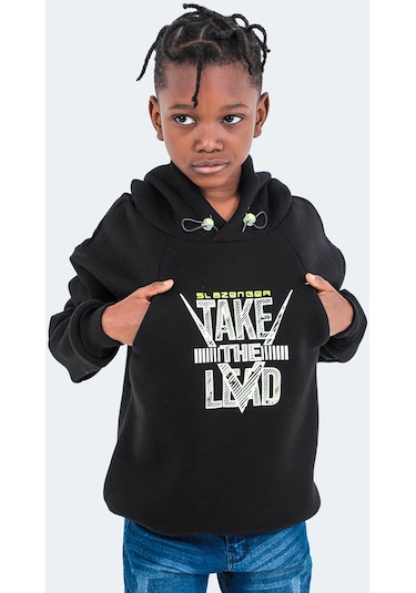 Slazenger DO IN Çocuk Kapüşonlu Siyah Sweatshirt