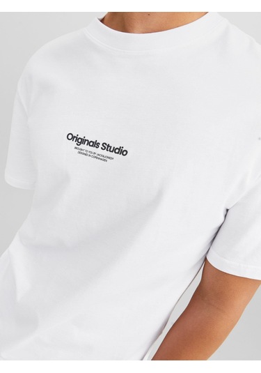 Jack&jones Orıgınals Jorvesterbro Tee Ss Crew Neck Erkek T-shirt Bright White