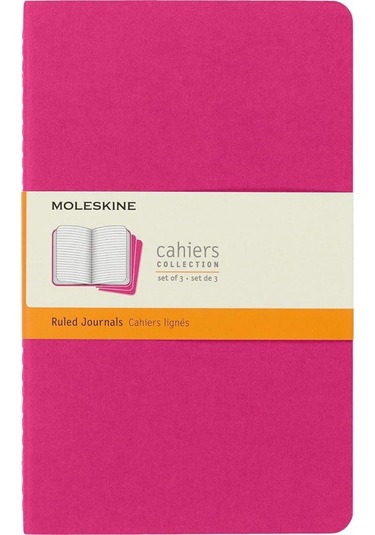 Moleskine Çizgili Cahier Not Defteri 3'lü Set L Boy Kinetik Pembe