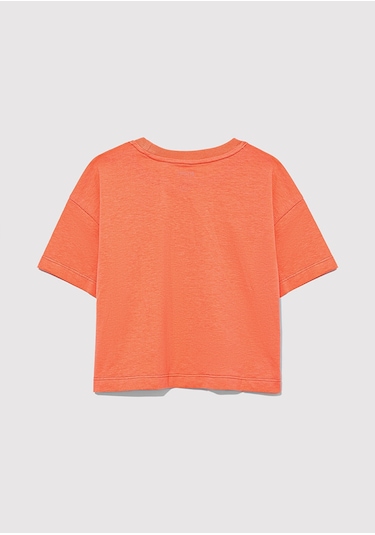 Mavi - Mavi Logo Baskılı Pembe Crop Tişört 7610181-71271 Pembe