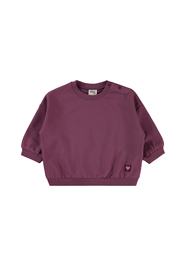 Civil Baby Kız Bebek Sweatshirt 6-18 Ay Koyu Gül Kurusu Koyu Gül Kurusu