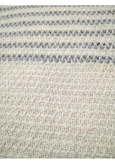 Mandaş Pamuklu Kaymaz Hasır Dokuma Koltuk-çekyat Örtüsü 180x220 - Krem Gri Yeni Krem - Gri