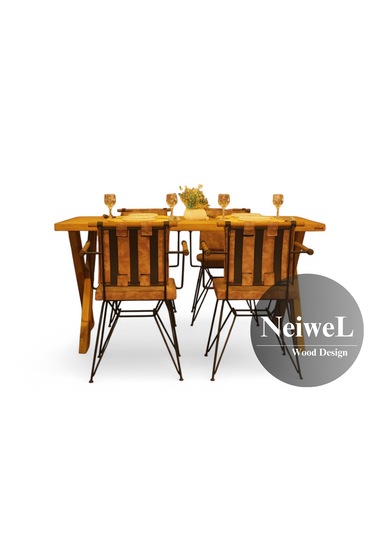 Neiwel Garden Sean Doğal Ahşap Bahçe Masa Ahşap