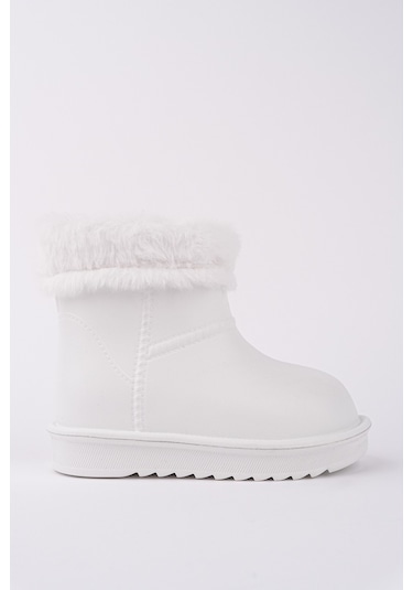 Muggo Frigus Çocuk Kürklü Yağmur Ve Kar Botu Beyaz