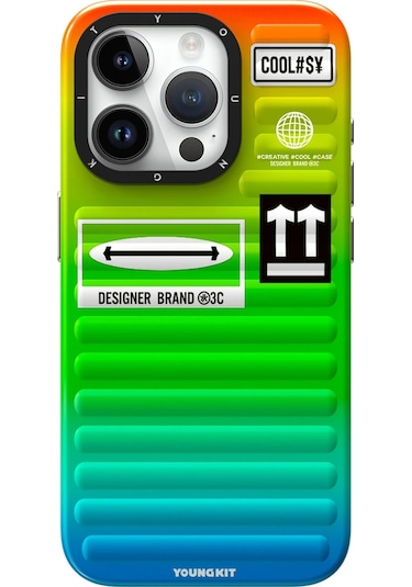 İphone 15 Pro Uyumlu Kılıf Youngkit The Secret Color Serisi Kapak Yeşil