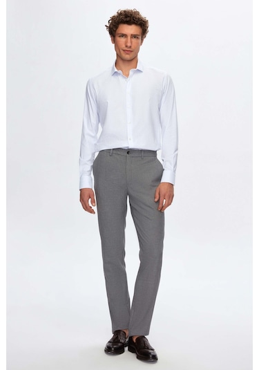 Twn Slim Fit Beyaz Baskılı Easy Iron Gömlek 1ef0221012880 Beyaz