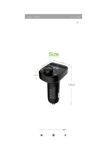 Bluetooth 4.0 Araç Kiti Carx8 Fm Transmitter Micro Sd Usb  Girişli