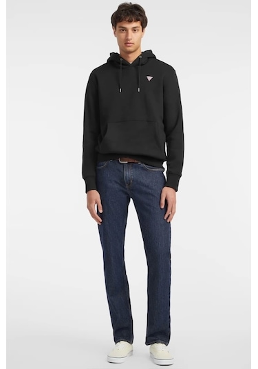 Guess Erkek Siyah Iconic Sweatshirt Siyah