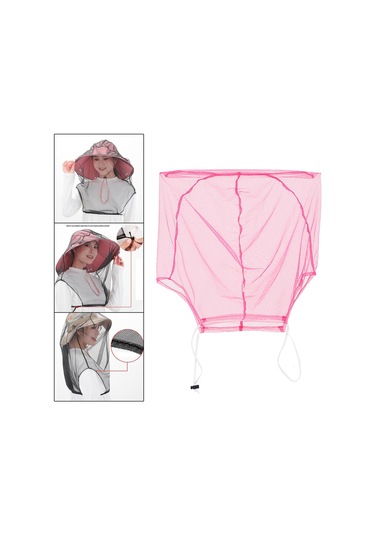 Suntek Yüz Mesh Net Balıkçılık Yürüyüş Açık Pembe