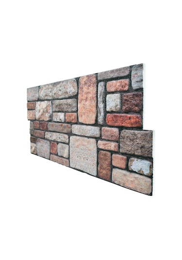 5 Adet X Karma Taş Desenli 3D Strafor Köpük Duvar Kaplama Paneli (446785824)