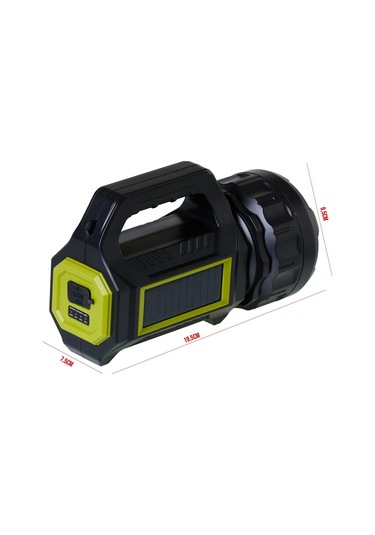 El Feneri Projektör Solar Şarjlı 10w Beyaz Kırmızı+cob Led Ranchı Beyaz