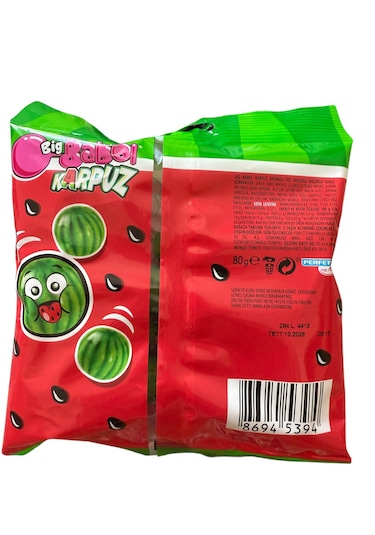 Karpuz Aromalı Toz Dolgulu Balonlu Sakız 80 G. 15 Adetli