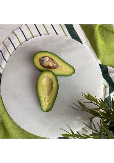 Akayev Mermer 30 Cm Beyaz Yuvarlak Sunum Tabağı Beyaz