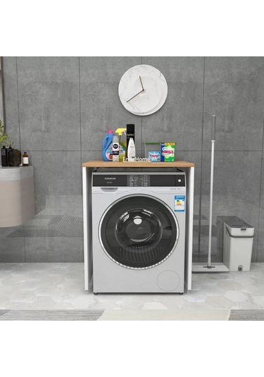 Reyo Home Enda Çamaşır Ve Kurutma Makinesi Dolabı Kapaksız Çam-be Atlantik Çam Beyaz