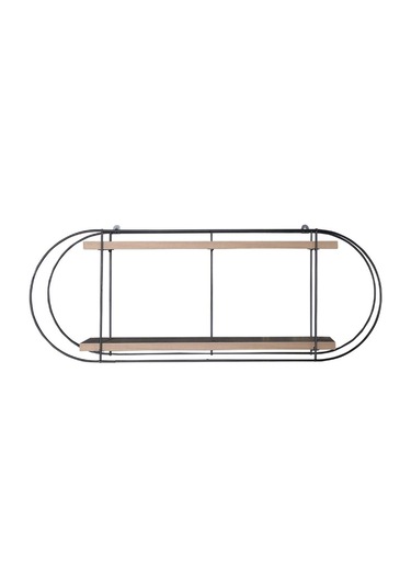 Fullreyon Dekoratif 2 Raflı Duvar Rafı Siyah