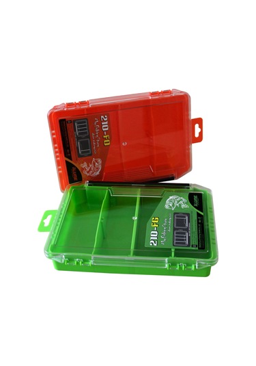 Reedark taşınabilir Bölmeli Balık Malzemeleri Saklama Kutusu - Yeşil/turuncu