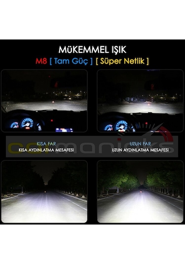 Led 360 M8 H4 Full Power Csp 360° Led Xenon Far Ampul %100 Canbus