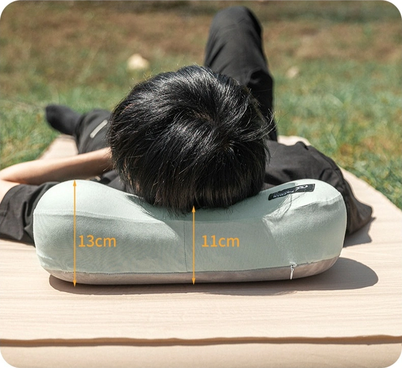 Hıkeman Kamp Yastığı Hafif, Memory Foam Seyahat, Kamp, Ofis Ve Bel Destek Yastığı Mavi