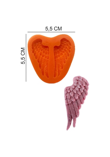 Melek Kanat Silikon Şeker Hamuru, Sabun, Mum Kalıp