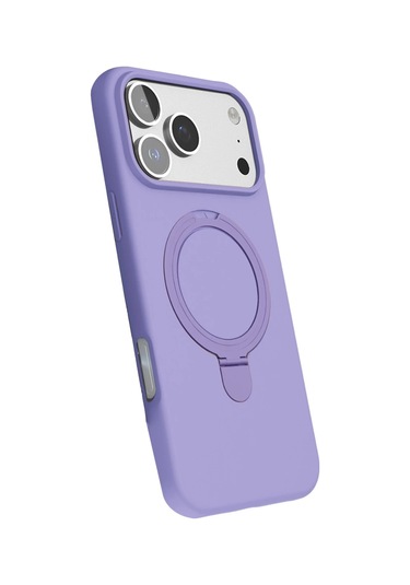 Özel Apple I Phone 17 Pro Regal Magsafe Standlı Kapak - Lila Fırsat