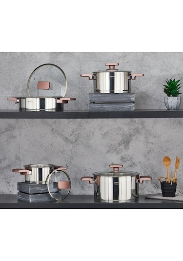 Amboss Enio 8 Parça Tencere Seti Rose Gold Eni-8620