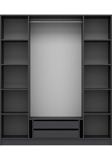 Kale 4 Kapaklı 2ç Taçlı Dolap Antrasit Mebran Panjur Antrasit 210cm Antrasit