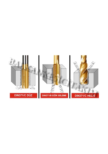 M3 Kılavuz Düz Hss-E Titanyum Kaplama Makina Kılavuzu Diş Çekme
