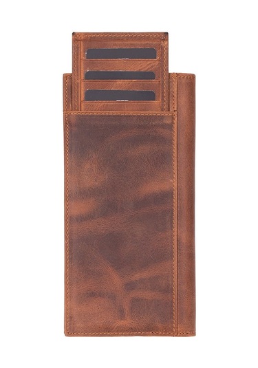 Bloomtenuta Urban Moccasin Hakiki Deri Cüzdan & Telefon Çantası Kahverengi