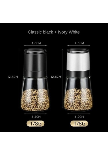 Besthome1 Karabiber Öğütücü Gül Tuzu Tamamlayıcı Gıda El Bükülmüş Şişesi Siyah 1 Adet Ev Manuel Biber Tozu Siyah