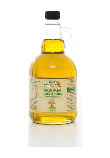 Dalgıçoğlu Soğuk Sıkım Erken Hasat Zeytinyağı Filtresiz Cam Yağdanlık 1 L