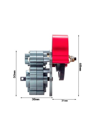 Besthome1 Scx10 Tam Metal Dişli Kutusu - Kırmızı Alüminyum Yükseltme Parçası