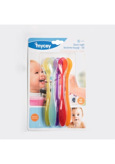 Mycey Uzun Saplı Besleme Kaşığı 5 Li Çok Renkli