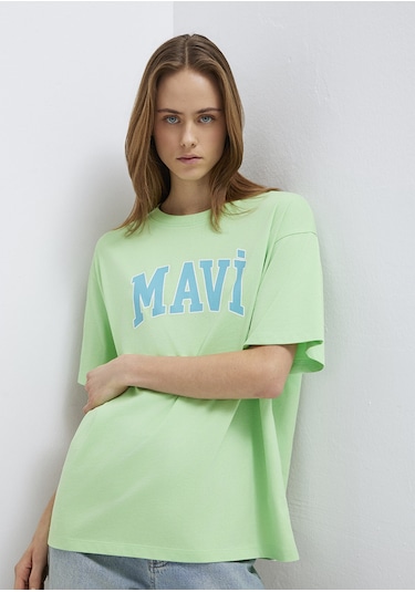 Mavi - Mavi Logo Baskılı Yeşil Tişört 1600843-71721 Yeşil
