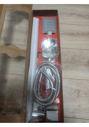 Sürgülü Duş Seti Kare Krom Lüks Krom