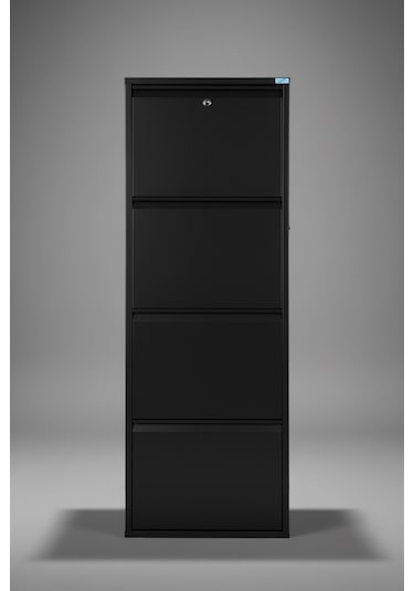 Metal Ayakkabılık 4'lü Kilitli Model Siyah