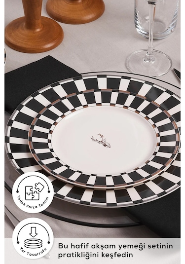 Karaca  Elegance Bone Aries 24 Parça 6 Kişilik Yemek Takımı
