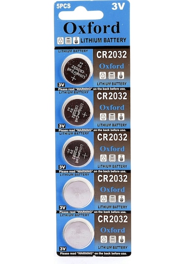 Oxford CR2032 3V Lityum Kartela Düğme Pil 5'li